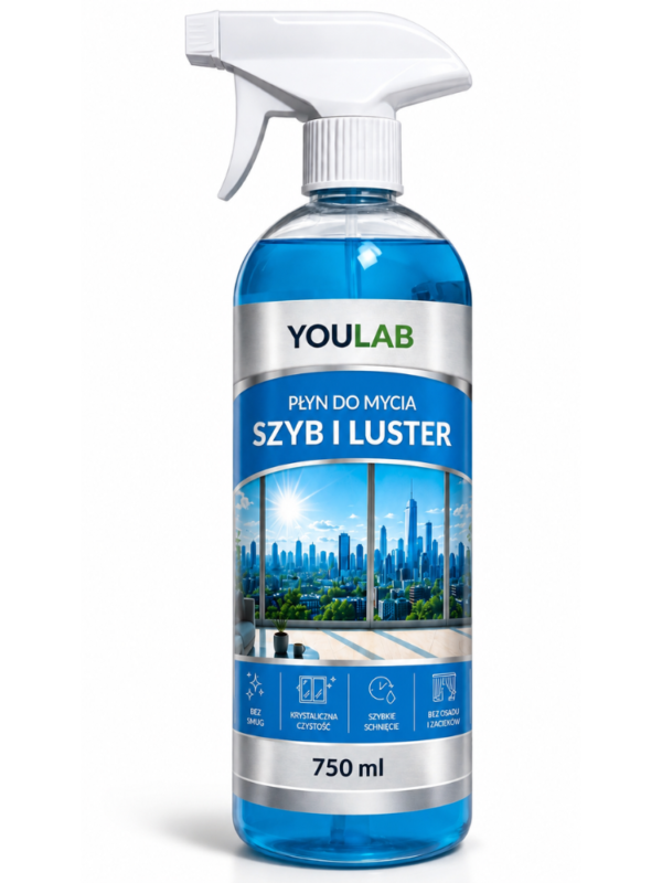 Projekt bez nazwy (4) Płyn do Mycia Szyb i Luster Spray 750ml Bez Smug i Zacieków Do Okien