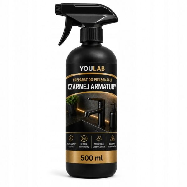czarny1 Płyn do czarnej armatury 500 ml – usuwa osady i nabłyszcza
