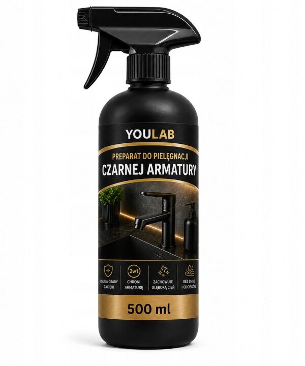 czarny1 Płyn do czarnej armatury 500 ml – usuwa osady i nabłyszcza