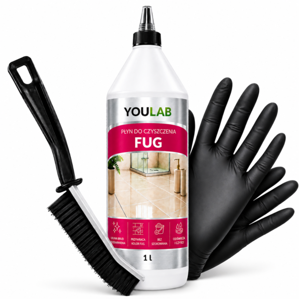 fugi gratis Płyn do czyszczenia fug 1L Bez Szorowania + Szczoteczka + Rękawiczki GRATIS
